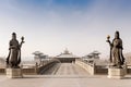 Entrance to Yungang Grottoes, Datong, Shanxi, China.