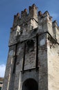 Entrance tower to Sirmione castle, Garda Lake, Italy Royalty Free Stock Photo