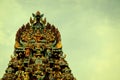 The entrance tower of a Hindu temple in Singapore