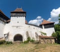 Entrance tower of Viscri fortified church, Transylvania, Romania Royalty Free Stock Photo