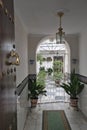 Entrance of a traditional Andalusian house in Vejer de la Frontera, a village in CÃÂ¡diz province, Andalusia, Spain Royalty Free Stock Photo