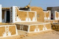 Entrance of traditionally painted house made with mud in a village of Khuri, Jaisalmer, Royalty Free Stock Photo