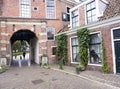 Entrance via gardepoort to prinsenhof in the ancient town of groningen in the netherlands