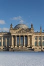 Entrance view of the Reichstag (Bundestag) building in Berlin, Ge Royalty Free Stock Photo