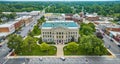 Entrance view in summer of Auburn courthouse aerial