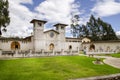 Entrance of the Virgin of the Rosary Sanctuary Santuario in Polloc, Peru.