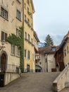 Entrance of the Volks-Bibliothek in Chur Royalty Free Stock Photo