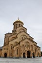 Entrance walkway to Georgian Orthodox Church Sameba Holy Trinity Cathedral Tbilisi Georgia