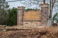 Entrance wall being built