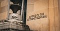 Entrance wall of the Office of the Attorney General building