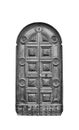 The entrance wooden door in an old Italian house black and white. Royalty Free Stock Photo