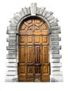 The entrance wooden door in an old Italian house. Royalty Free Stock Photo