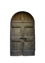 The entrance wooden door in an old Italian house. Royalty Free Stock Photo