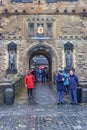 Entrances to Edinburgh castle with visitors