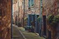 Entrances to flats in an old village in Tuscany