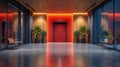 Entranceway dazzles with red lights, creating unforgettable first impression Royalty Free Stock Photo