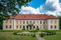 Entranceway of old manor from the backyard. Royalty Free Stock Photo