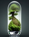 Entrapped nature. Tree and bottle Royalty Free Stock Photo