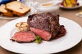 Entrecote with grilled garlic Royalty Free Stock Photo