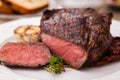 Entrecote with grilled garlic Royalty Free Stock Photo