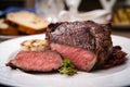 Entrecote with grilled garlic Royalty Free Stock Photo