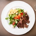 Entrecote with salad Royalty Free Stock Photo