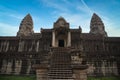 Angkor Wat, towers of main entrance of ancient Temple, Siem Reap, Cambodia.