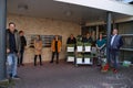 Entrepeneurs from Zuidplas give elder people tulips to support them during the corona crisis lockdown in the Netherlands