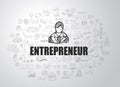 Entrepreneur concept with Business Doodle design style Royalty Free Stock Photo