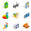 Entrepreneur icons set, isometric style Royalty Free Stock Photo