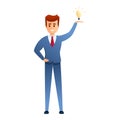 Entrepreneur idea icon, cartoon style