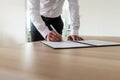 Entrepreneur signing document Royalty Free Stock Photo