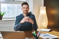 Entrepreneur sitting at his office