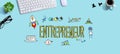 Entrepreneur theme with a computer keyboard