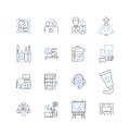 Entrepreneurial freelancer line icons collection. self-starter, innovative, risk-taker, opportunity-seeker, creative