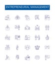 Entrepreneurial management line icons signs set. Design collection of Entrepreneurial, Management, Start up, Business Royalty Free Stock Photo