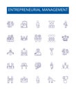 Entrepreneurial management line icons signs set. Design collection of Entrepreneurial, Management, Start up, Business