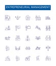 Entrepreneurial management line icons signs set. Design collection of Entrepreneurial, Management, Start up, Business Royalty Free Stock Photo