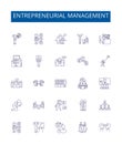 Entrepreneurial management line icons signs set. Design collection of Entrepreneurial, Management, Start up, Business