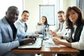 Entrepreneurs and business people conference in modern meeting room.