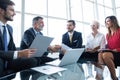 Entrepreneurs and business people conference in modern meeting room. Royalty Free Stock Photo