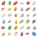 Entrepreneurship icons set, isometric style