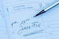 Entry in the calendar: jour fix Royalty Free Stock Photo