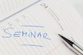 Entry in the calendar: seminar Royalty Free Stock Photo