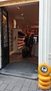 Entry or entrance of a shop selling local Dutch cheeses