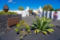 Entry and exit of visitors to the CÃ©sas Manrique Foundation, Lanzarote Royalty Free Stock Photo
