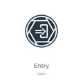 Entry icon vector. Trendy flat entry icon from signs collection isolated on white background. Vector illustration can be used for Royalty Free Stock Photo