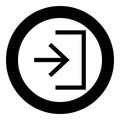 Entry input enter door icon black color in circle round