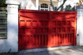 entry red vintage basque classic house portal door of locale house