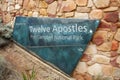 Entry sign to lookout for the Twelve Apostles in Australia
